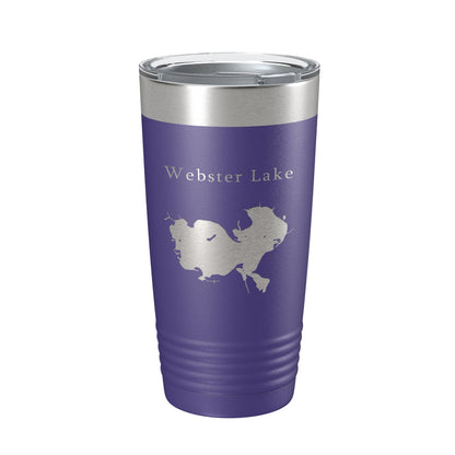 Webster Lake Map Tumbler Travel Mug Insulated Laser Engraved Coffee Cup Indiana 20 oz-15