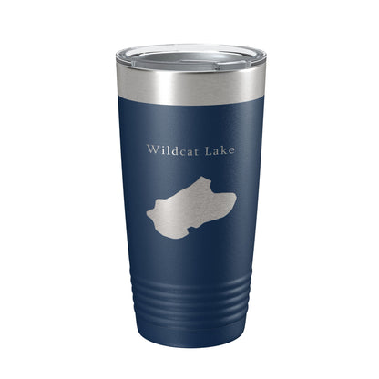 Wildcat Lake Map Tumbler Travel Mug Insulated Laser Engraved Coffee Cup Banner Elk North Carolina 20 oz-2
