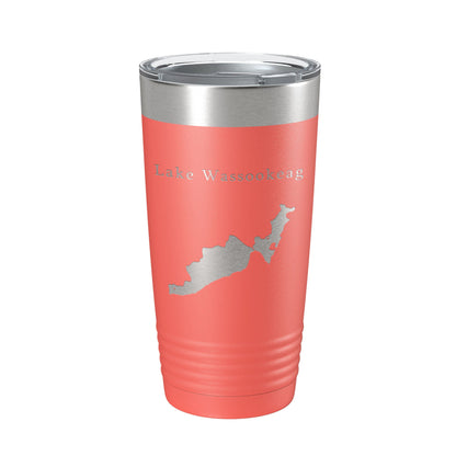 Lake Wassookeag Map Tumbler Travel Mug Insulated Laser Engraved Coffee Cup Maine 20 oz-20