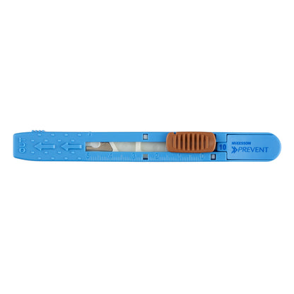 Safety Scalpel McKesson Prevent® B No. 10 Stainless Steel / Plastic Sensory Grip Handle Sterile Disposable