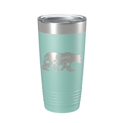 Mama Bear Tumbler Travel Mug Insulated Laser Engraved Coffee Cup Momma Mama Gift Mother's Day Floral 20 oz-12