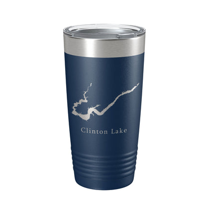 Clinton Lake Map Tumbler Travel Mug Insulated Laser Engraved Coffee Cup Illinois 20 oz-8