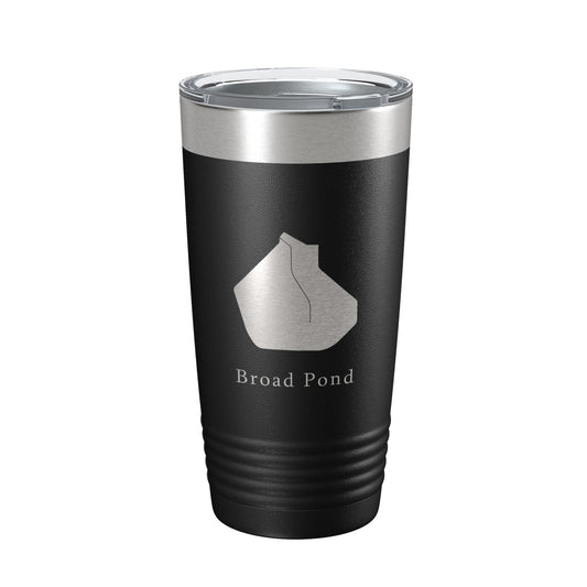 Broad Pond Tumbler Lake Map Travel Mug Insulated Laser Engraved Coffee Cup Indiana 20 oz-0