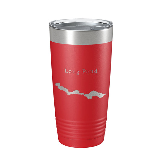 Long Pond Tumbler Lake Map Travel Mug Insulated Laser Engraved Coffee Cup Maine 20 oz-10