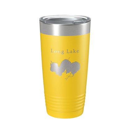 Long Lake Map Tumbler Travel Mug Insulated Laser Engraved Coffee Cup Illinois 20 oz-4