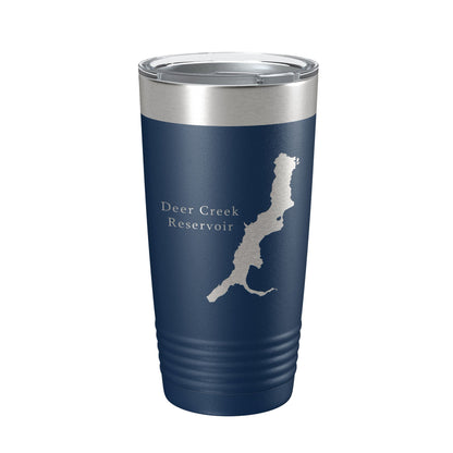 Deer Creek Reservoir Tumbler Lake Map Travel Mug Insulated Laser Engraved Coffee Cup Utah 20 oz-8