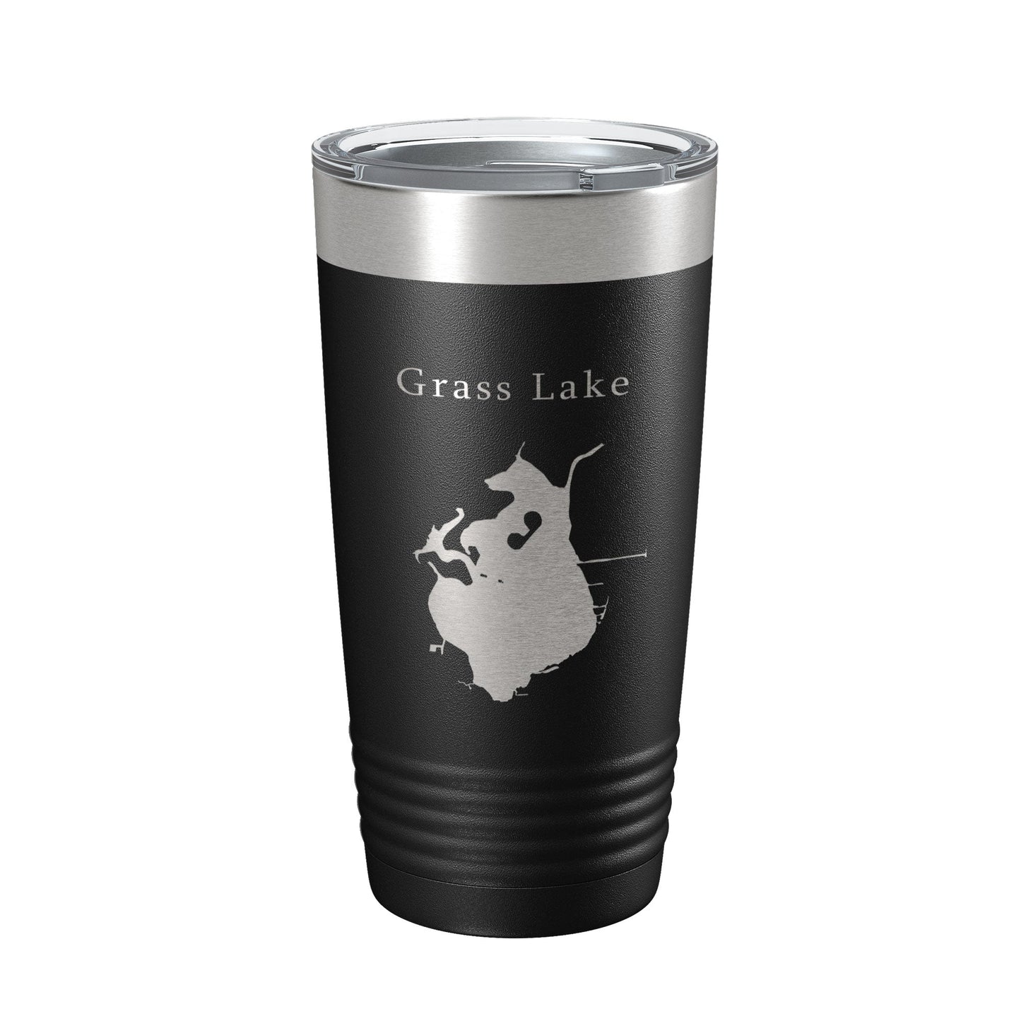 Grass Lake Map Tumbler Travel Mug Insulated Laser Engraved Coffee Cup Illinois 20 oz-5