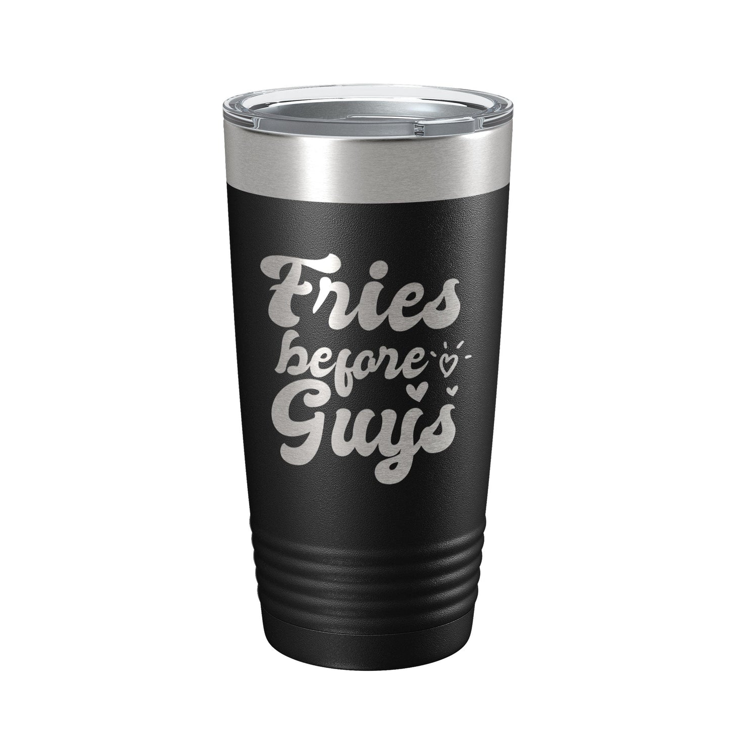 Fries Before Guys Tumbler Funny Galentine's Day Travel Mug Valentine's Single Insulated Laser Engraved Coffee Cup Retro 20 oz-5