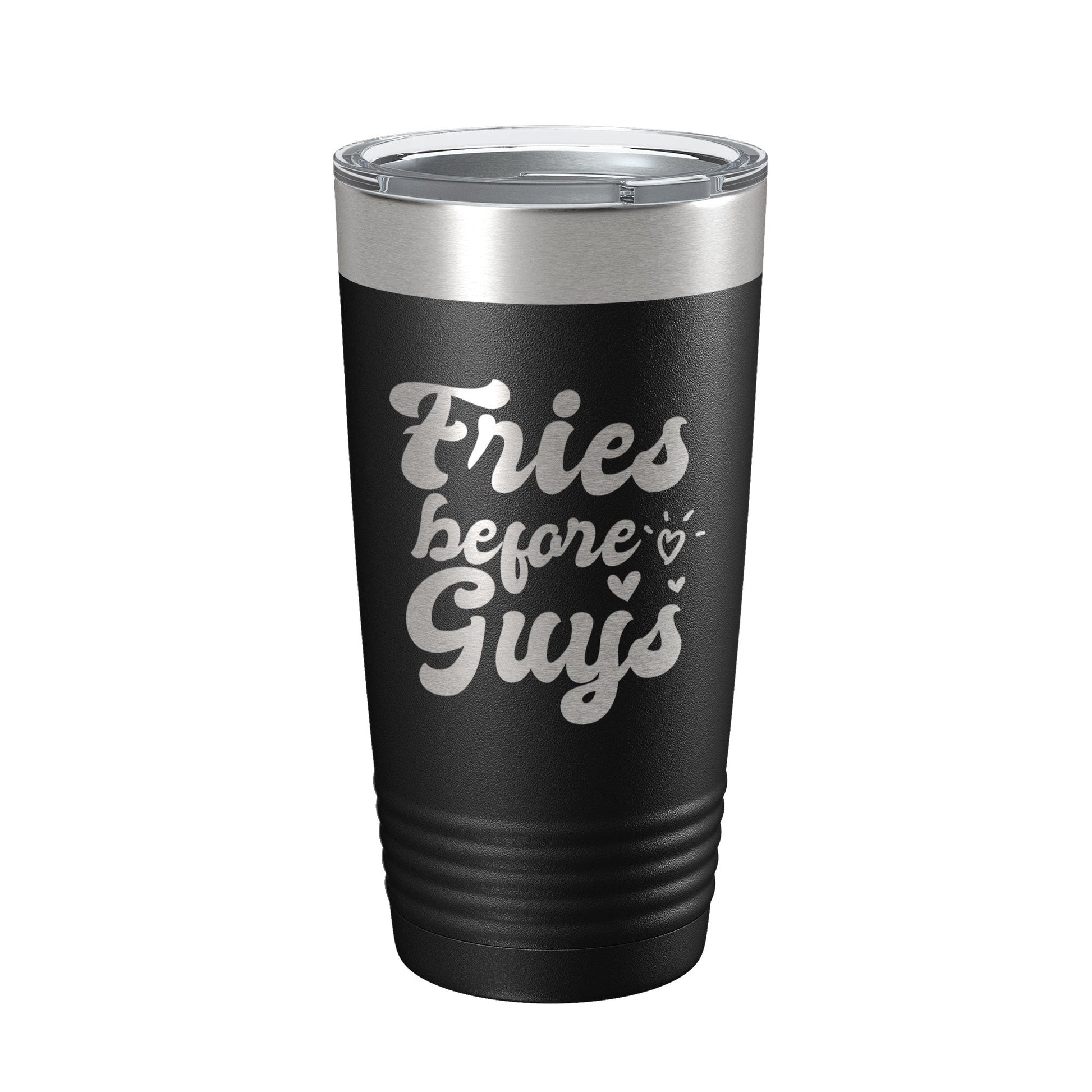 Fries Before Guys Tumbler Funny Galentine's Day Travel Mug Valentine's Single Insulated Laser Engraved Coffee Cup Retro 20 oz-5