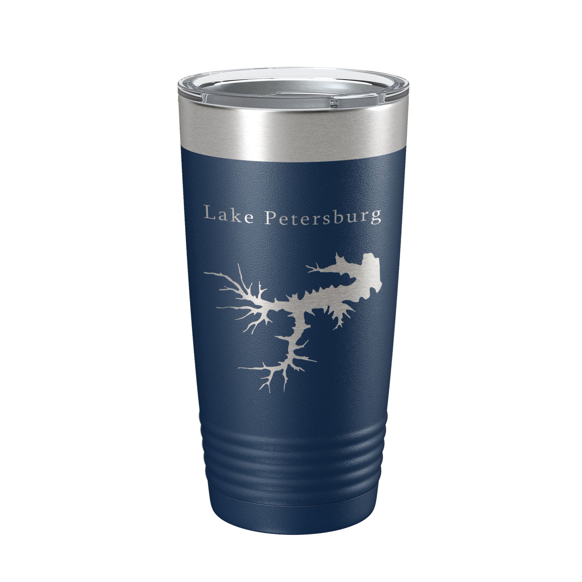 Lake Petersburg Map Tumbler Travel Mug Insulated Laser Engraved Coffee Cup Illinois 20 oz-2