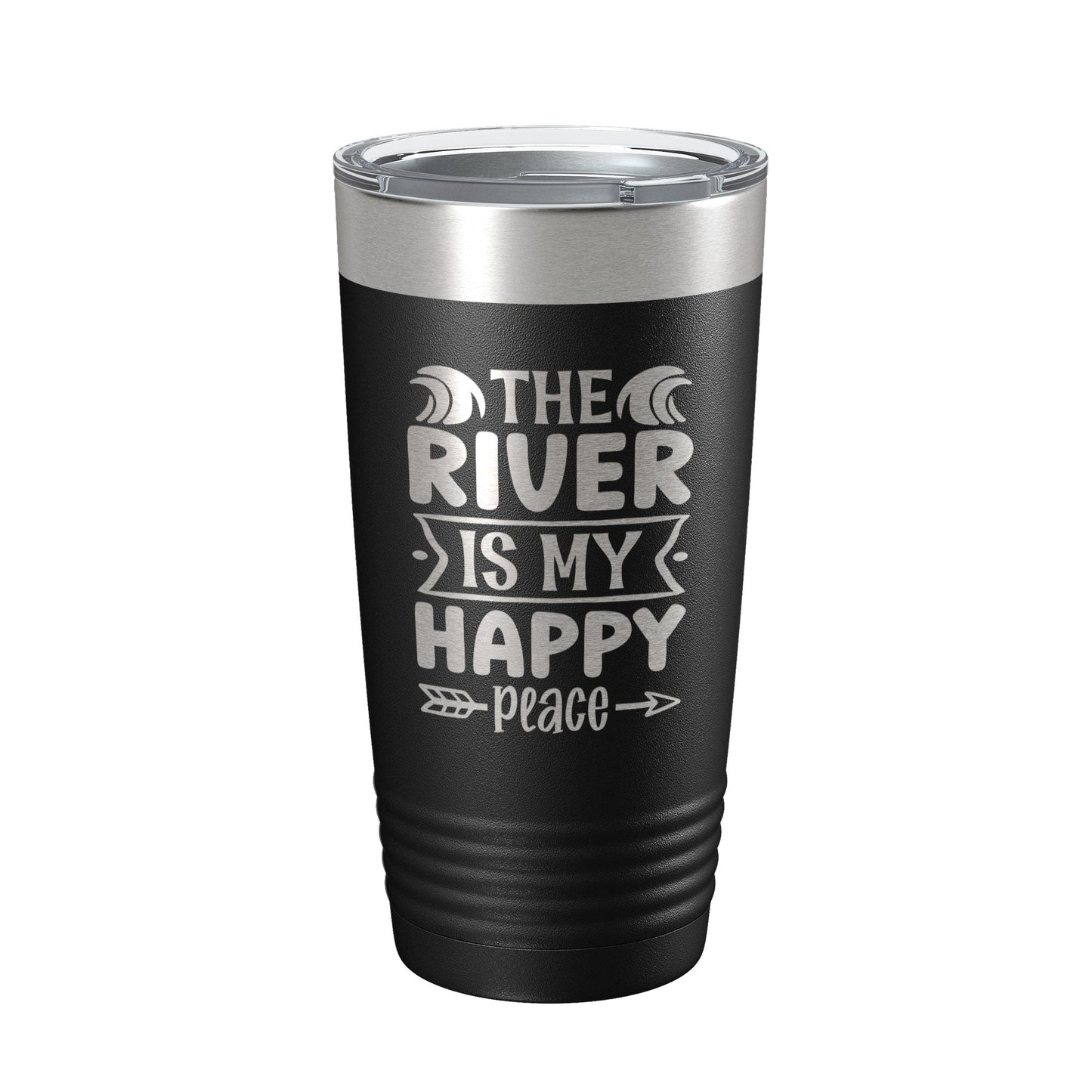 The River Is My Happy Place Tumbler Travel Mug Insulated Laser Engraved Coffee Cup for Float Trip Party Gift 20 oz-5