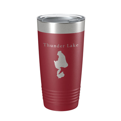 Thunder Lake Map Tumbler Travel Mug Insulated Laser Engraved Coffee Cup Michigan 20 oz-18
