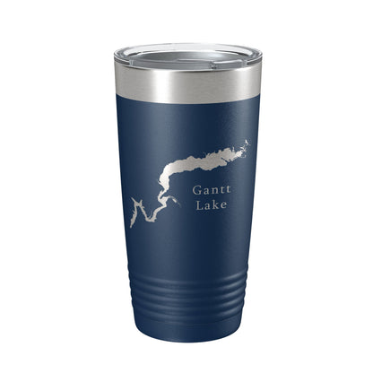 Gantt Lake Map Tumbler Travel Mug Insulated Laser Engraved Coffee Cup Alabama 20 oz-2