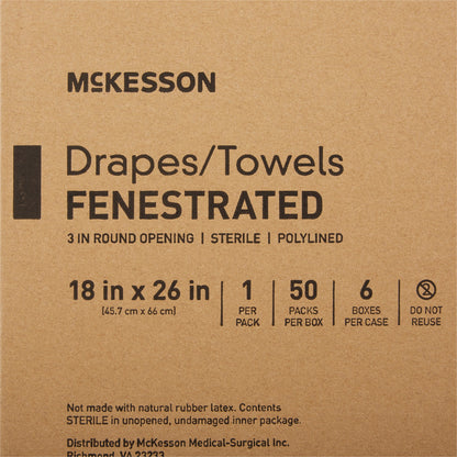 General Purpose Drape McKesson Poly Lined Towel Drape 18 W X 26 L Inch Sterile
