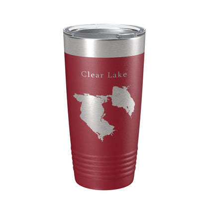 Clear Lake Reservoir Map Tumbler Travel Mug Insulated Laser Engraved Coffee Cup California 20 oz-18