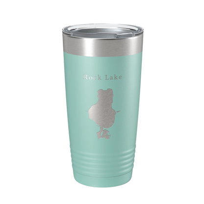 Rock Lake Map Tumbler Travel Mug Insulated Laser Engraved Coffee Cup Wisconsin 20 oz-12
