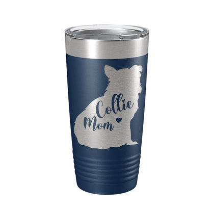 Collie Mom Tumbler Dog Travel Mug Gift Insulated Laser Engraved Coffee Cup 20 oz-8