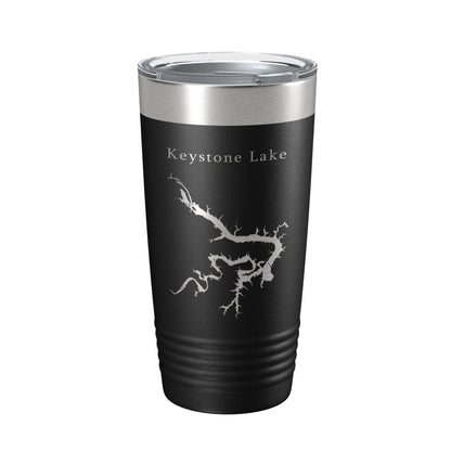 Keystone Lake Map Tumbler Travel Mug Insulated Laser Engraved Coffee Cup Oklahoma 20 oz-5