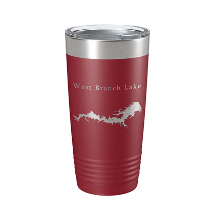 West Branch Lake Map Tumbler Travel Mug Insulated Laser Engraved Coffee Cup Ohio 20 oz-18