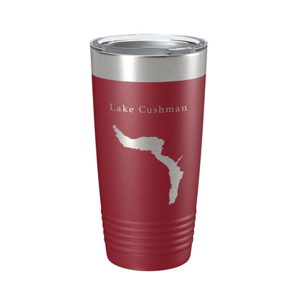 Lake Cushman Map Tumbler Travel Mug Insulated Laser Engraved Coffee Cup Washington 20 oz-18