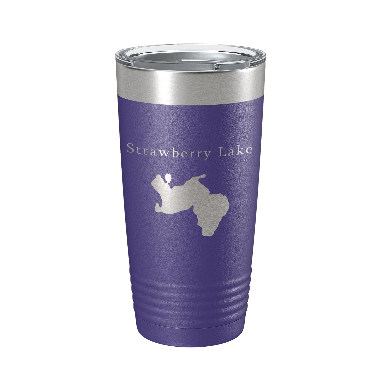 Strawberry Lake Map Tumbler Travel Mug Insulated Laser Engraved Coffee Cup Huron River Chain of Lakes Michigan 20 oz-15