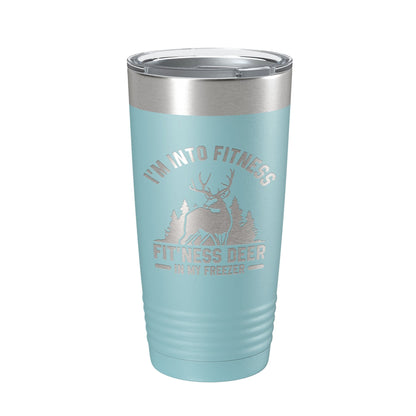 Deer Hunter Funny Tumbler Travel Mug I'm Into Fitness Fitting This Deer In My Freezer Insulated Laser Engraved Hunting Gift Coffee Cup 20 oz-13