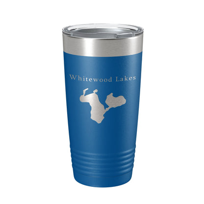 Whitewood Lakes Map Tumbler Travel Mug Insulated Laser Engraved Coffee Cup Huron River Chain of Lakes Michigan 20 oz-6