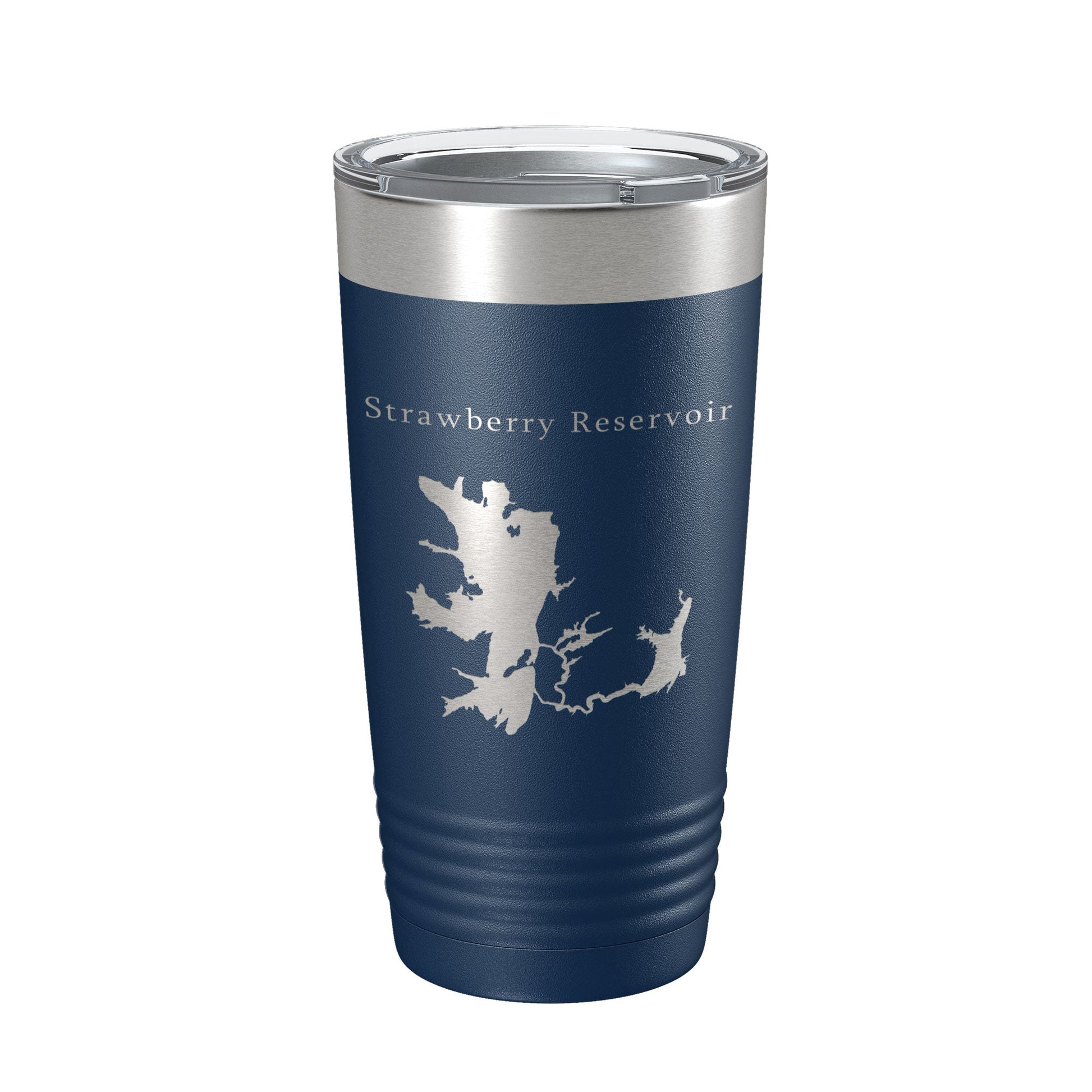 Strawberry Reservoir Tumbler Lake Map Travel Mug Insulated Laser Engraved Coffee Cup Utah 20 oz-2