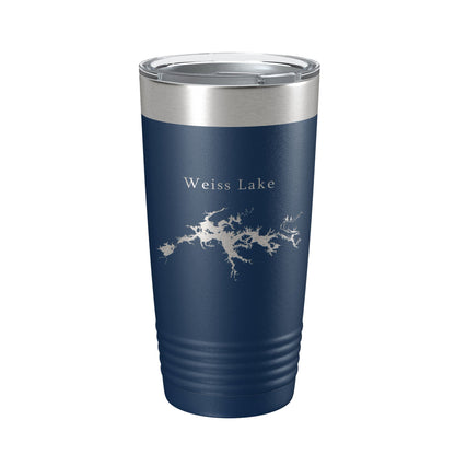 Weiss Lake Map Tumbler Travel Mug Insulated Laser Engraved Coffee Cup Alabama 20 oz-8