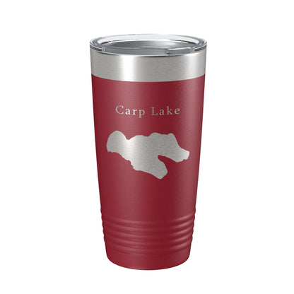 Carp Lake Map Tumbler Travel Mug Insulated Laser Engraved Coffee Cup Michigan 20 oz-18