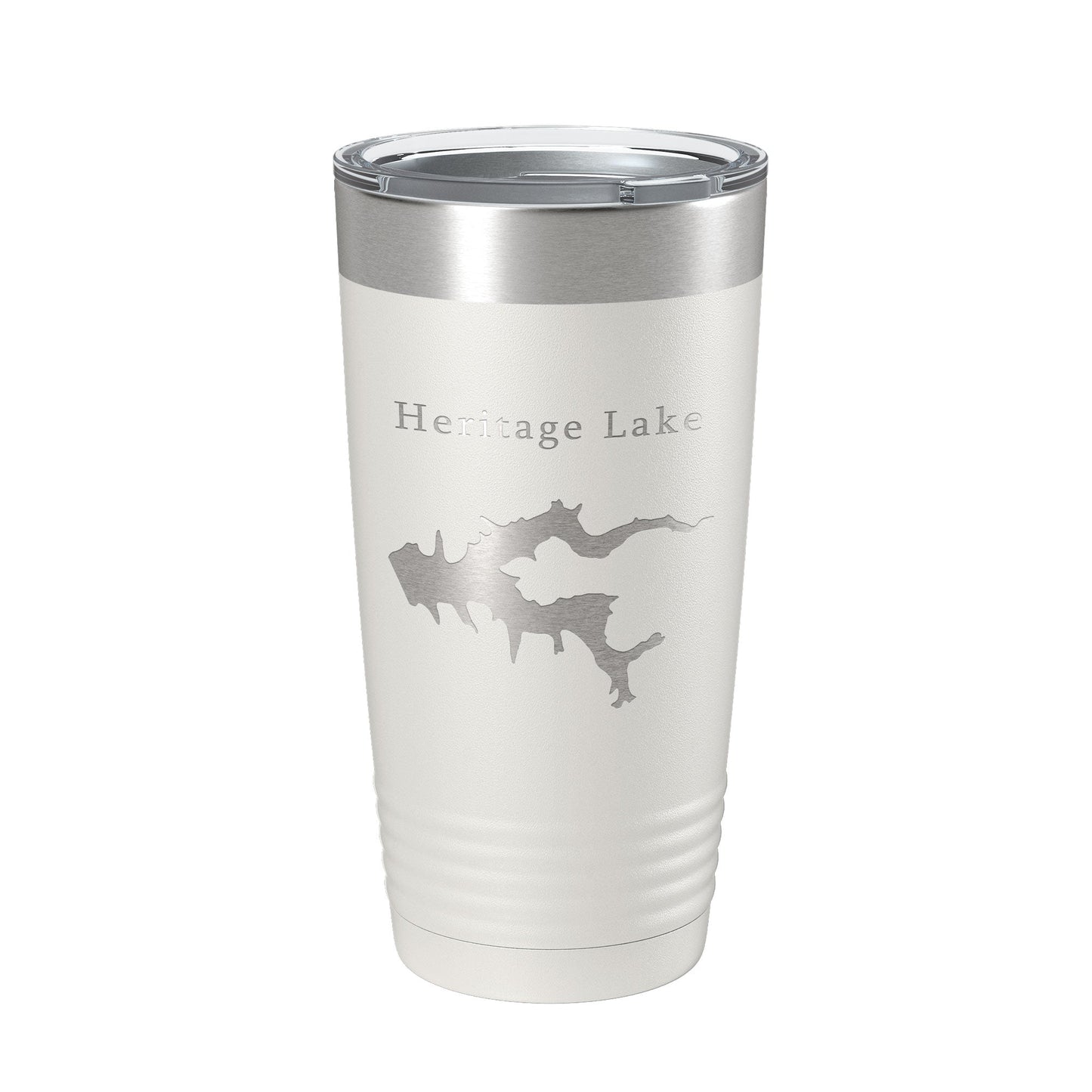 Heritage Lake Map Tumbler Travel Mug Insulated Laser Engraved Coffee Cup Illinois 20 oz-1