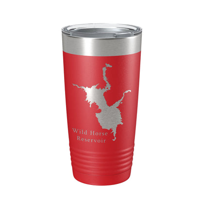 Wild Horse Reservoir Tumbler Lake Map Travel Mug Insulated Laser Engraved Coffee Cup Nevada 20 oz-10