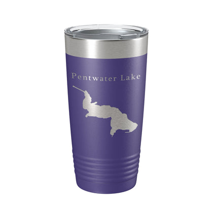 Pentwater Lake Map Tumbler Travel Mug Insulated Laser Engraved Coffee Cup Michigan 20 oz-15
