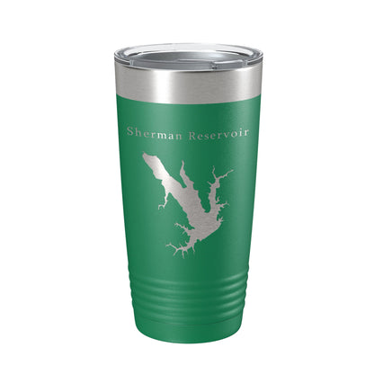 Sherman Reservoir Tumbler Lake Map Travel Mug Insulated Laser Engraved Coffee Cup Nebraska 20 oz-9