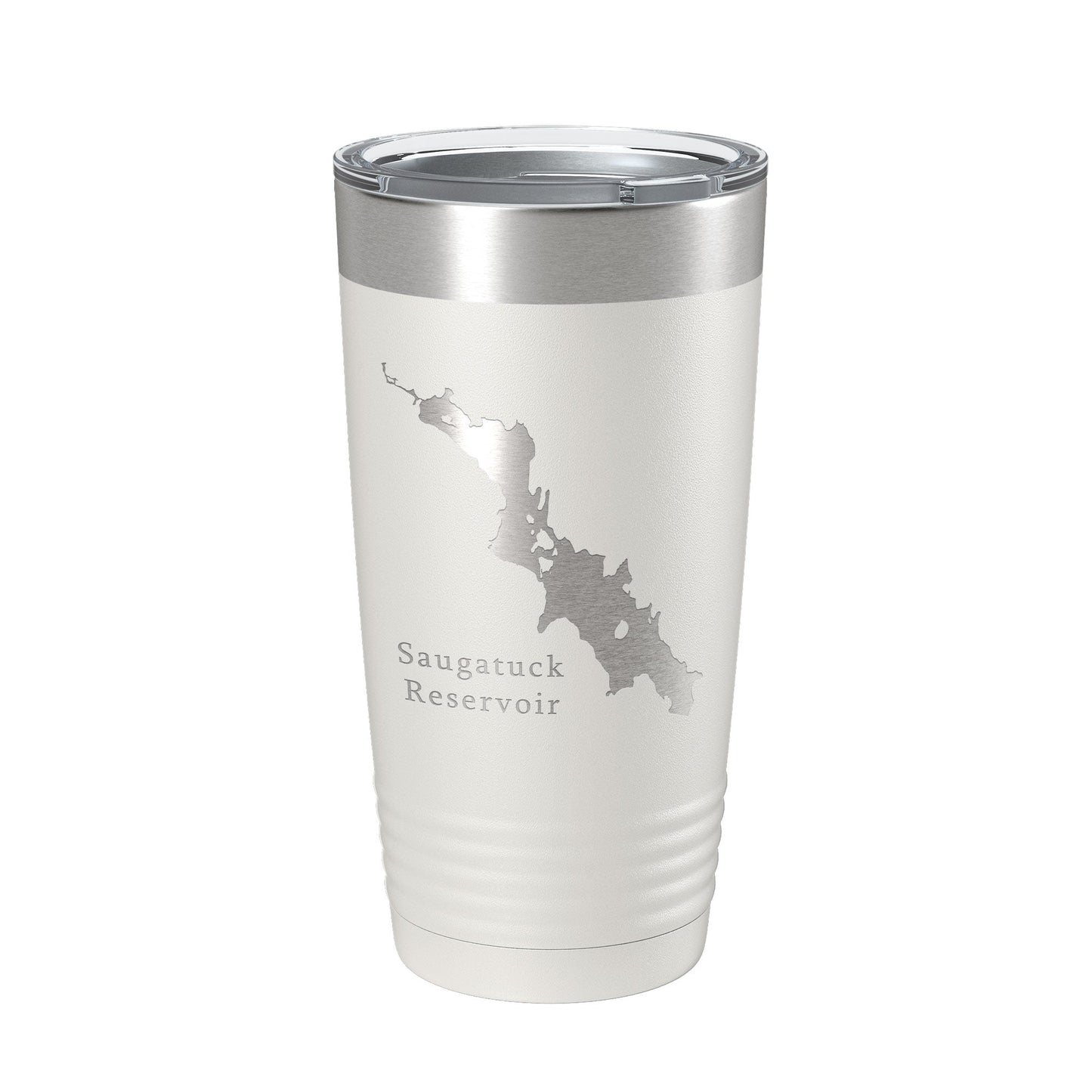 Saugatuck Reservoir Tumbler Lake Map Travel Mug Insulated Laser Engraved Coffee Cup Connecticut 20 oz-1