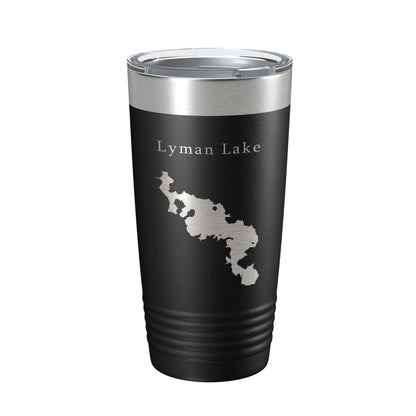 Lyman Lake Map Tumbler Travel Mug Insulated Laser Engraved Coffee Cup Arizona 20 oz-0