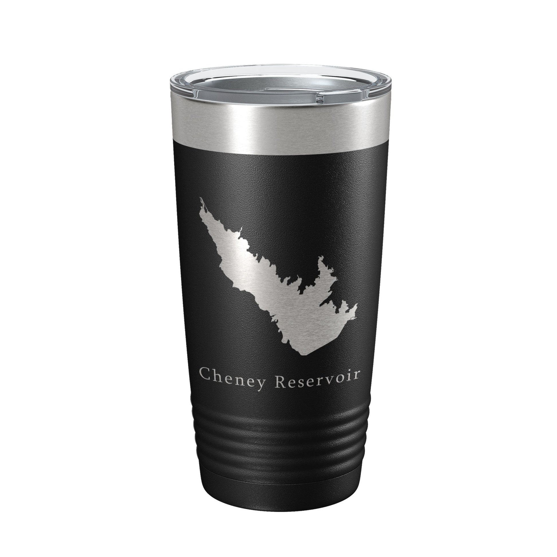 Cheney Reservoir Tumbler Lake Map Travel Mug Insulated Laser Engraved Coffee Cup Kansas 20 oz-0