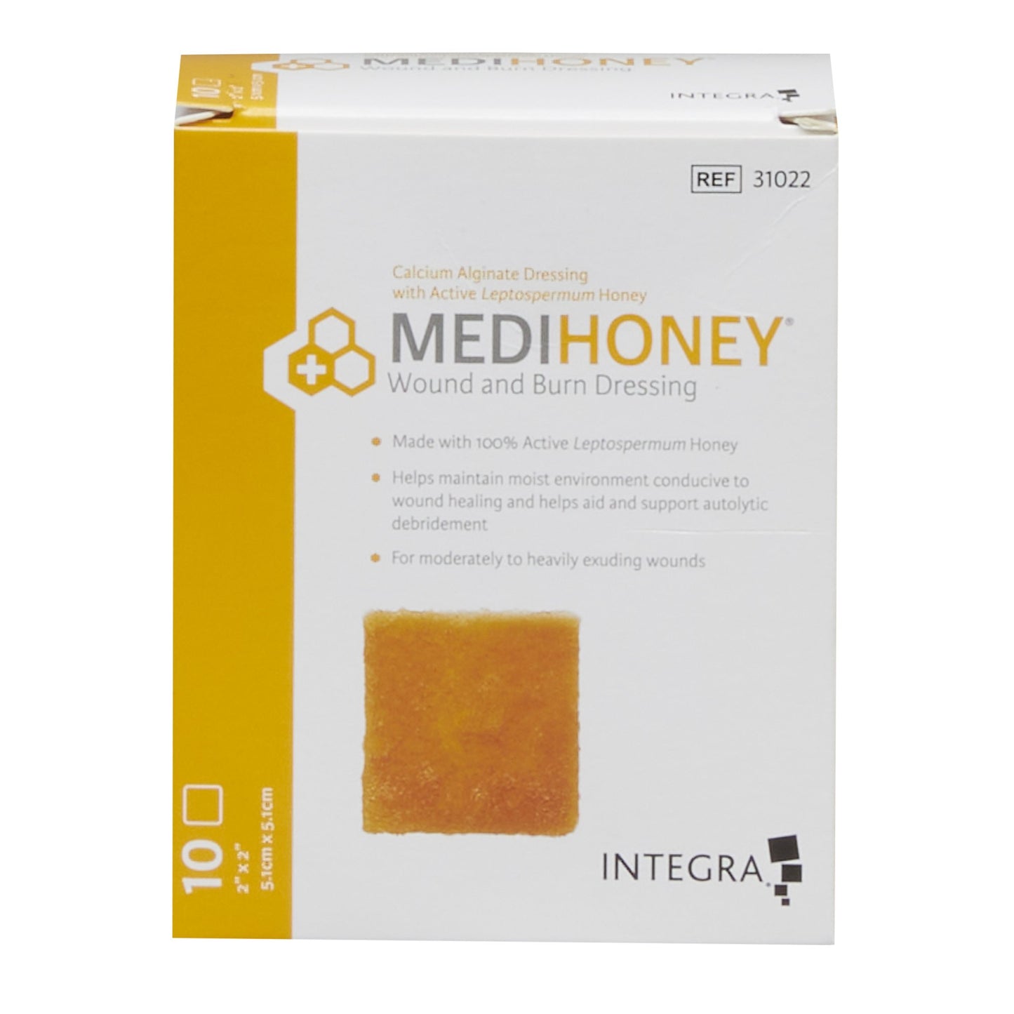 Honey Impregnated Wound Dressing MEDIHONEY® Square 2 X 2 Inch Sterile