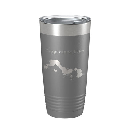Tippecanoe Lake Map Tumbler Travel Mug Insulated Laser Engraved Coffee Cup Indiana 20 oz-16