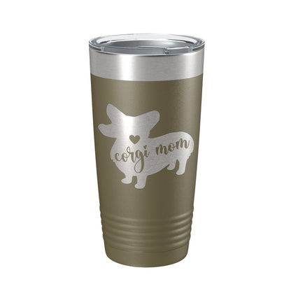 Corgi Mom Tumbler Dog Travel Mug Gift Insulated Laser Engraved Coffee Cup 20 oz-21