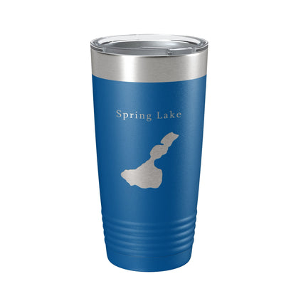 Spring Lake Map Tumbler Travel Mug Insulated Laser Engraved Coffee Cup Wisconsin Waukesha County Town of Mukwonago 20 oz-6