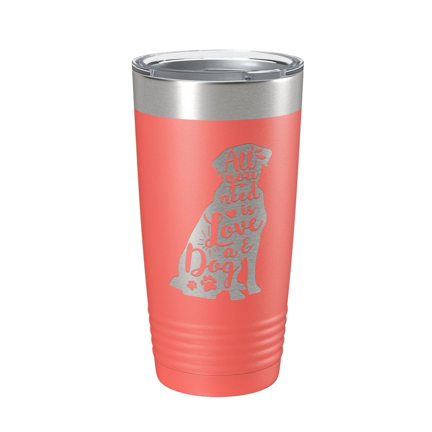 Love and a Dog Tumbler Dog Lover Travel Mug All You Need is Love Insulated Laser Engraved Coffee Cup Pet Owner Gift 20 oz-20