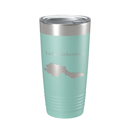 Lake Sutherland Map Tumbler Travel Mug Insulated Laser Engraved Coffee Cup Washington 20 oz-12