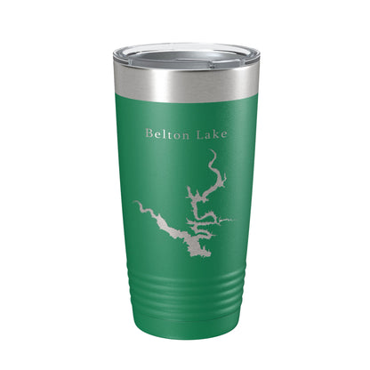 Belton Lake Map Tumbler Travel Mug Insulated Laser Engraved Coffee Cup Texas 20 oz-9