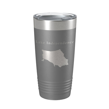 Lake Independence Map Tumbler Travel Mug Insulated Laser Engraved Coffee Cup Michigan 20 oz-16