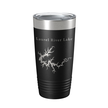 Laurel River Lake Map Tumbler Travel Mug Insulated Laser Engraved Coffee Cup Kentucky 20 oz-0