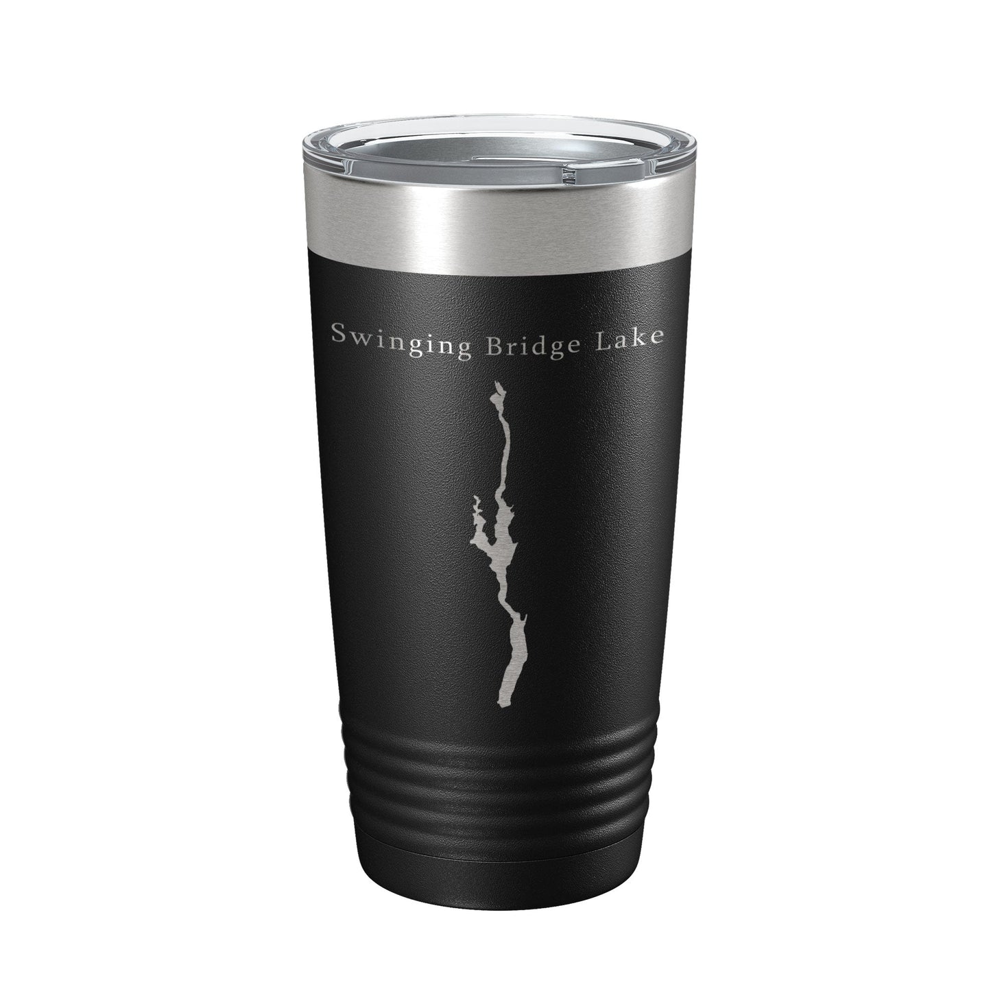Swinging Bridge Lake Map Tumbler Travel Mug Insulated Laser Engraved Coffee Cup New York 20 oz-0