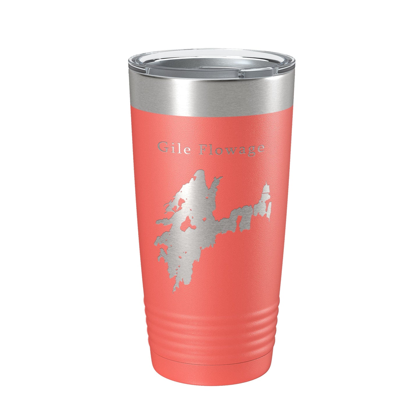 Gile Flowage Tumbler Lake Map Travel Mug Insulated Laser Engraved Coffee Cup Wisconsin 20 oz-20