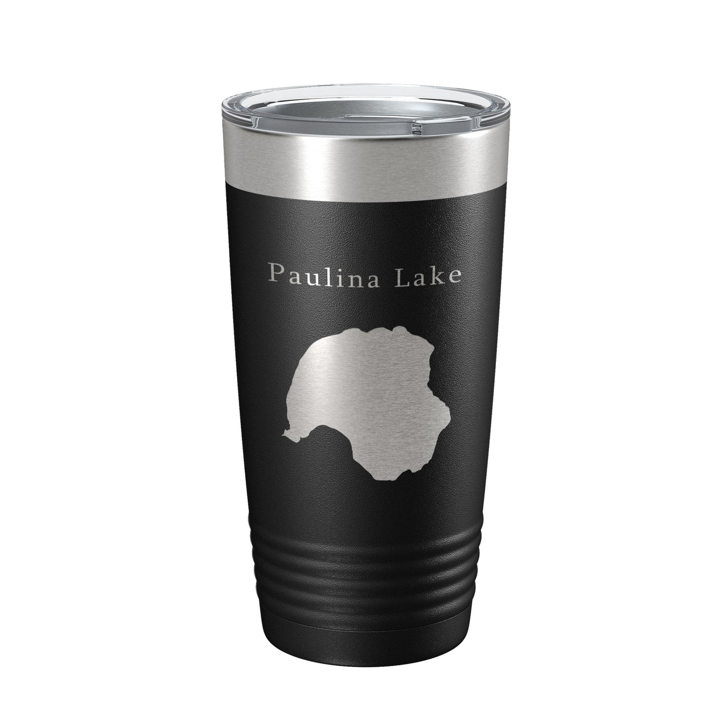 Paulina Lake Map Tumbler Travel Mug Insulated Laser Engraved Coffee Cup Oregon 20 oz-0