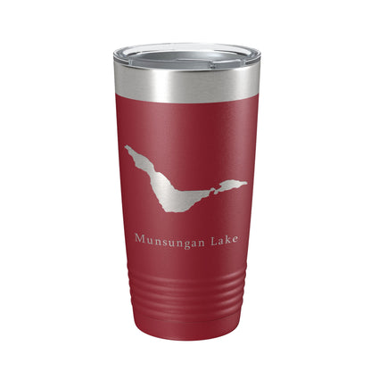 Munsungan Lake Map Tumbler Travel Mug Insulated Laser Engraved Coffee Cup Maine 20 oz-18